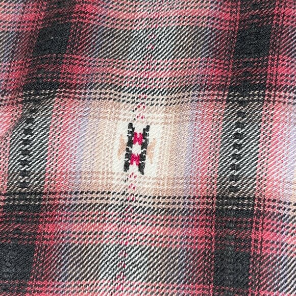 BRITCHES GREAT OUTDOORS Aztec Plaid Flannel Button Down Shirt - Made in Nepal -L - Picture 7 of 11